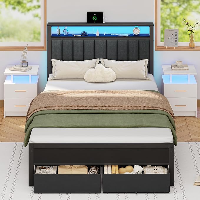 Furnulem Full Size Bed Frame by Furnulem
