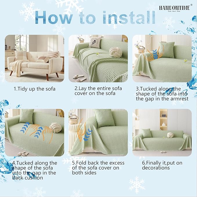 HANDONTIME Cooling Dog Couch Cover Ice Silk Washable & Breathable Pet Sofa - Image 6