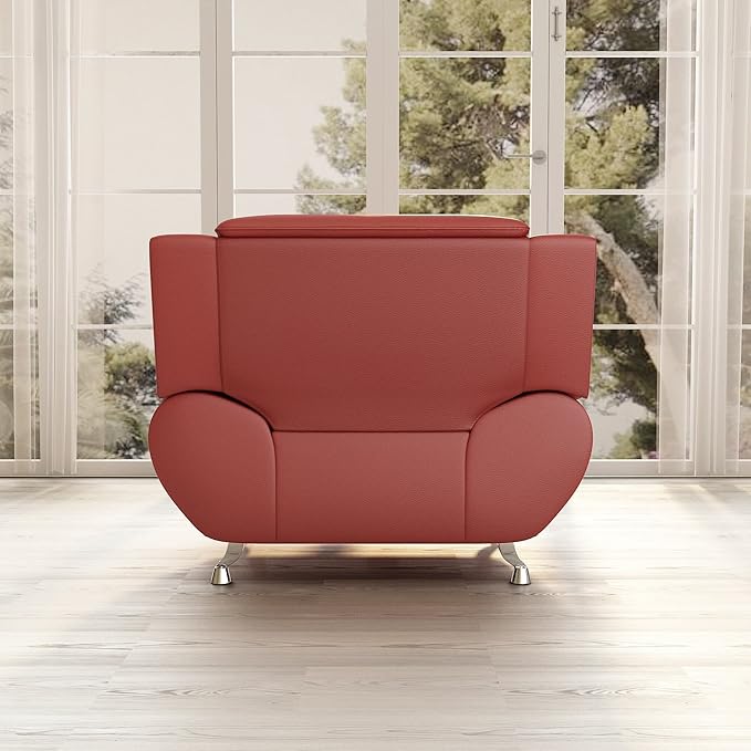 Container Furniture Direct Michael Modern Faux Leather Upholstered Stainless - Image 7
