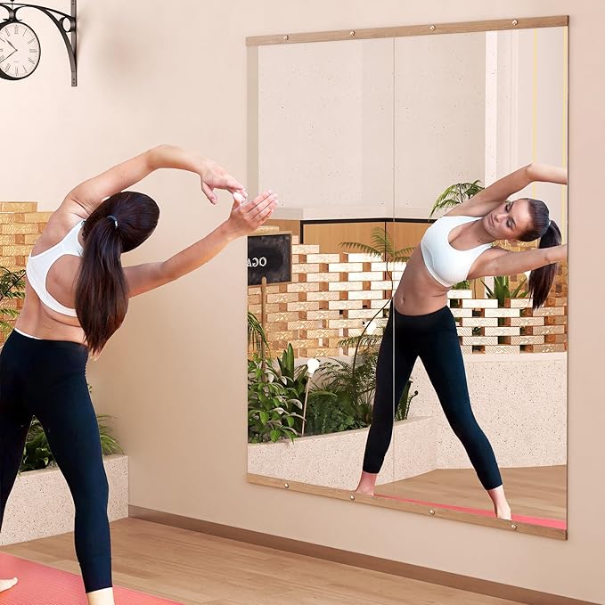 Hasipu 4Pcs 48''x24'' Home Gym Mirror Large Full Length Wall Mounted Full Body - Image 3