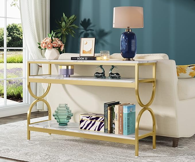 Tribesigns 3-Tier Console Table, 55 inch Sofa Table - Image 4