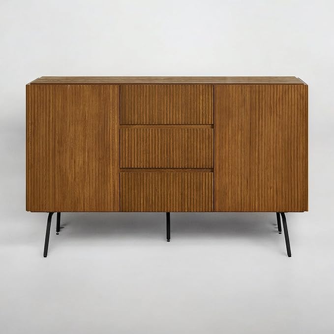 NTC Veil Sideboard with 2 Doors and 3 Drawers, Buffet Cabinet with Vertical - Image 8