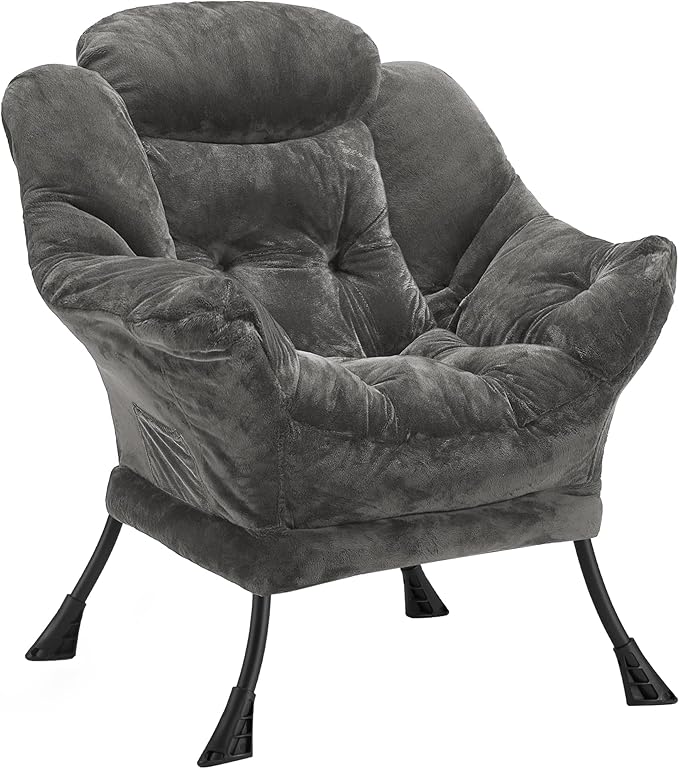 Fabric Lazy Chair for Adults, Oversized Upholstered Sofa Chair, Plush Comfy by Halituny
