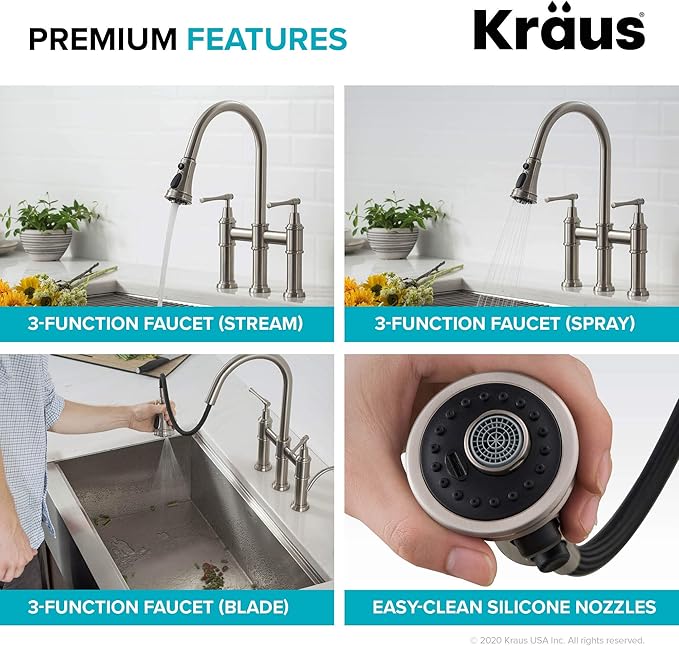 KRAUS Allyn Transitional Bridge Kitchen Faucet - Image 7