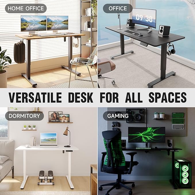 Veken 55 Inch, Height Adjustable Sit Stand Up, Wood Desktop, Work Home Office - Image 8