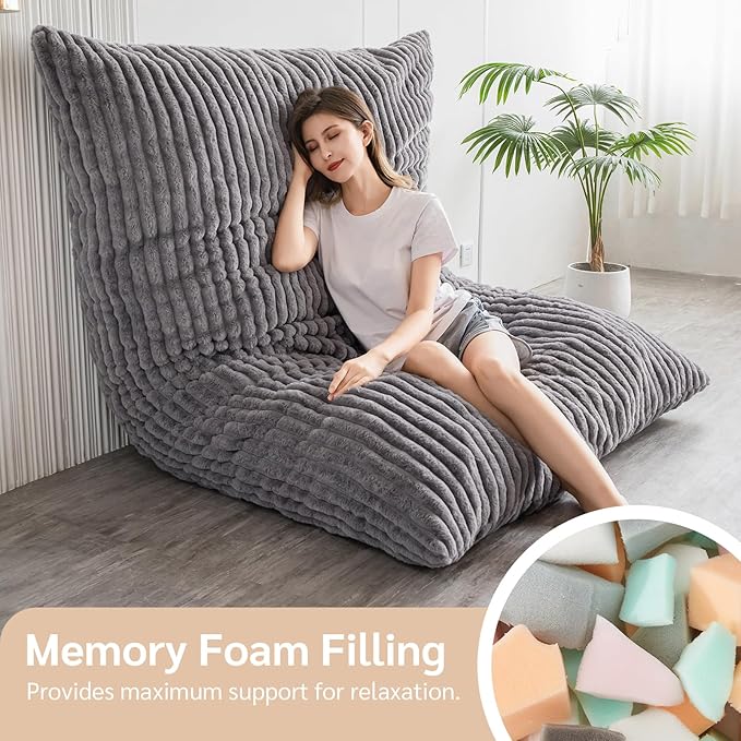 BYBYME 3 in 1 Bean Bag Chairs, Bean Bag Bed - Image 5