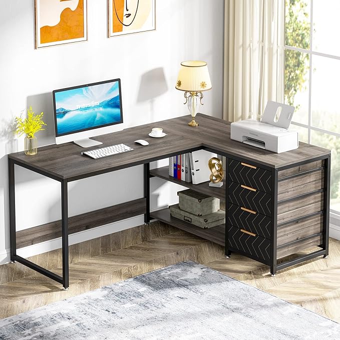 LITTLE TREE 59-Inch L Shaped Desk - Image 2