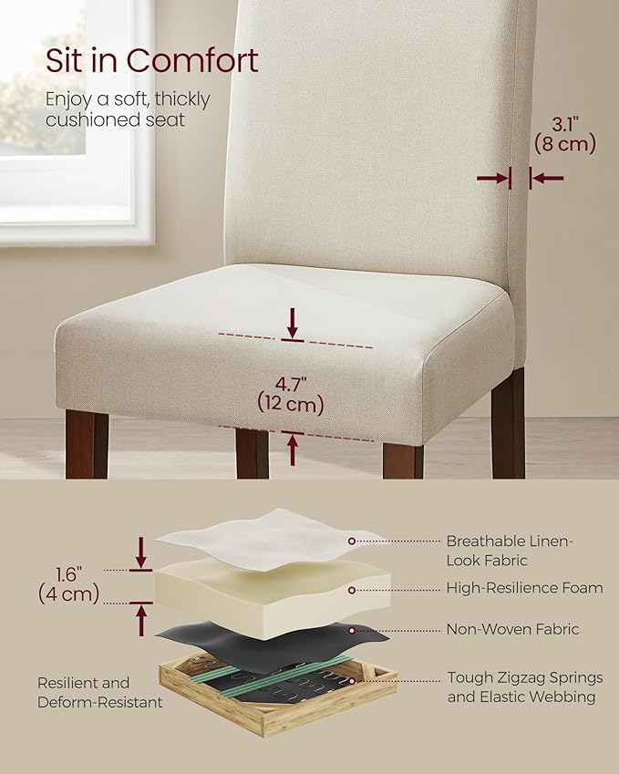 VASAGLE Dining Chairs, Parsons Chairs - Image 5