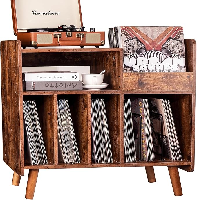 Record Player Stand, Large Record Player Table Cabinet by Unknown
