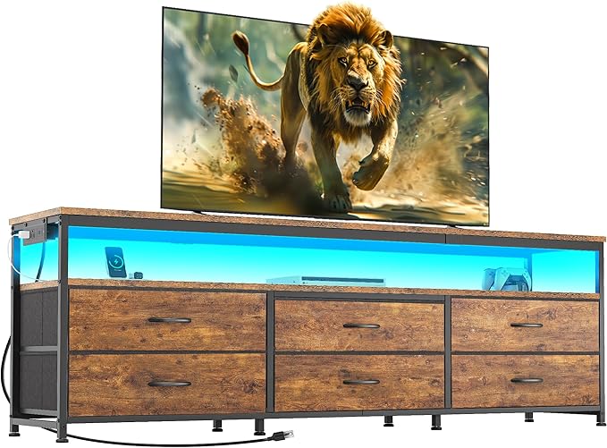 Huuger 63 Inch TV Stand for 55, 70 Inch TV, Long Dresser TV Stand for Bedroom - Image 9