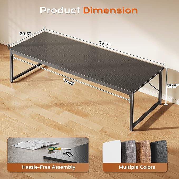 PRAISUN 78.7 X 29.5 Inch Computer Desk - Image 3