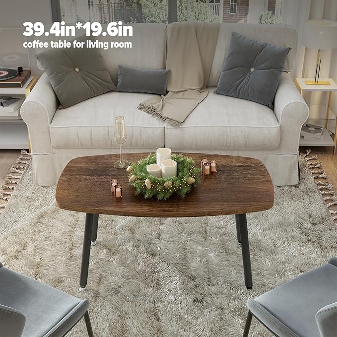 WOHOMO Folding Coffee Table Rustic Small Coffee Tables - Image 4