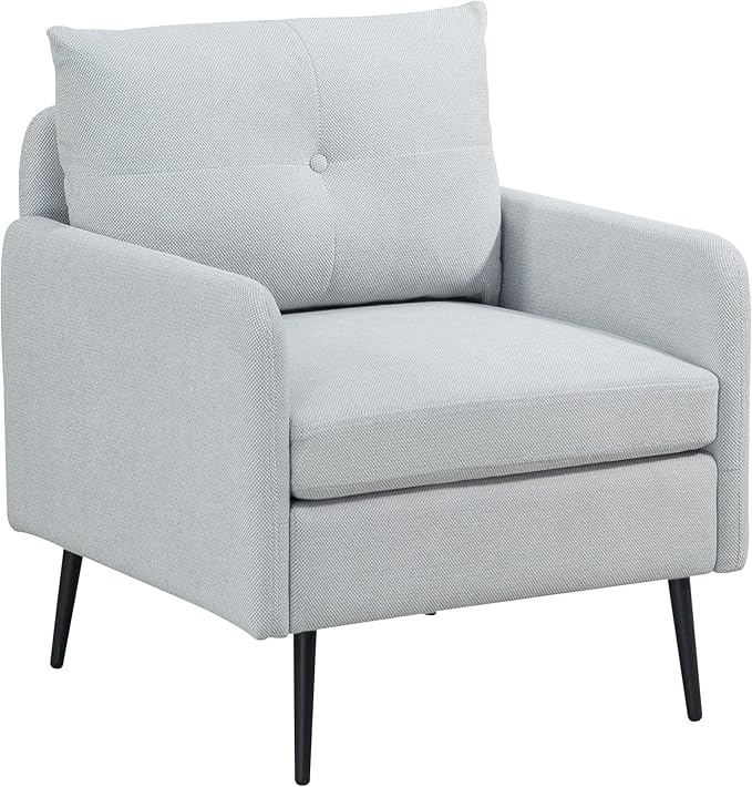 Ball & Cast Accent Chair with Metal Black Legs, Comfy Chenille Club Fabric - Image 4