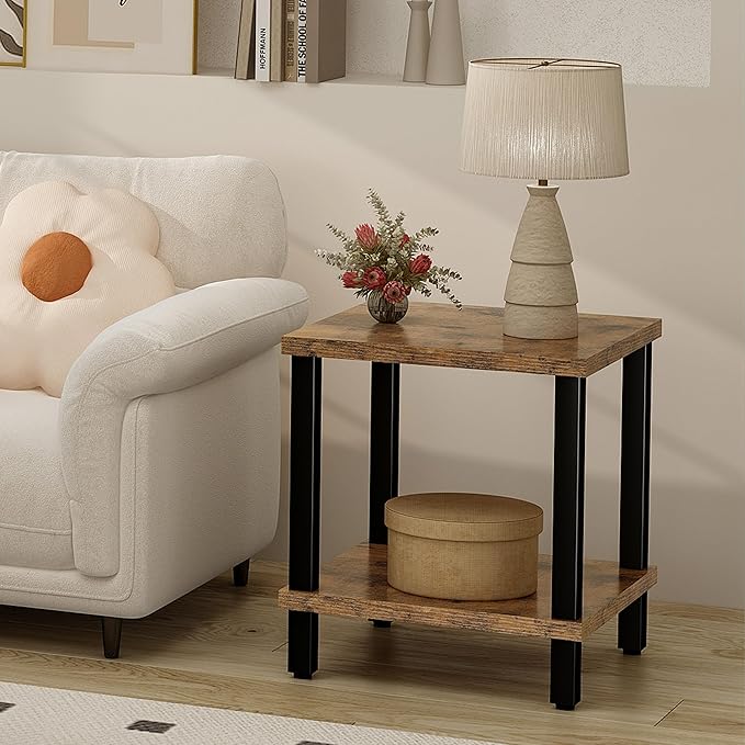 Large End Table Square Side Table Modern Sofa Table 20 Inch Industrial Coffee - Image 6