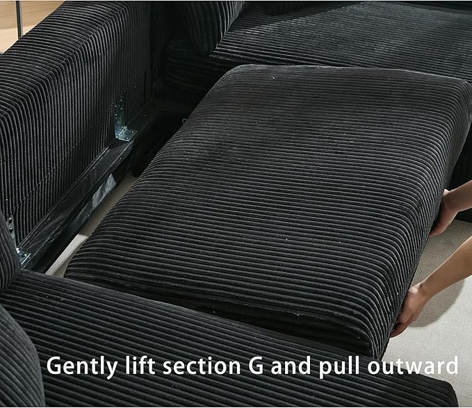 Symmetrical U Shaped Sectional Sofa Convertible Pull Out Sleeper Sofabed - Image 9