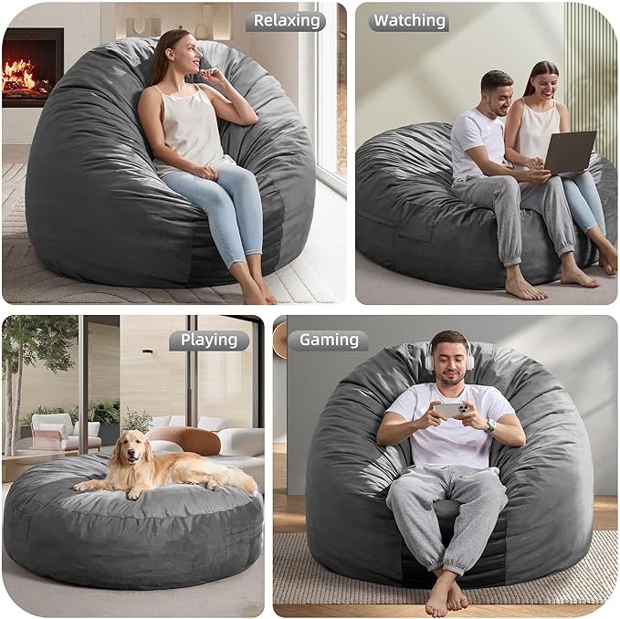 Hobestluk 6FT Bean Bag Chair Bean Bag Chairs - Image 5
