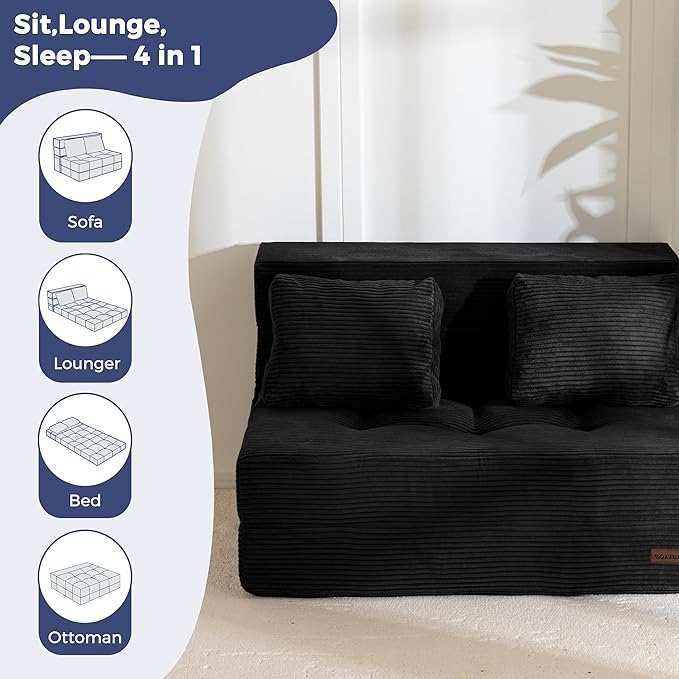 MAXYOYO Convertible Sofa Bed, Fold Out Sleeper Sofa - Image 4