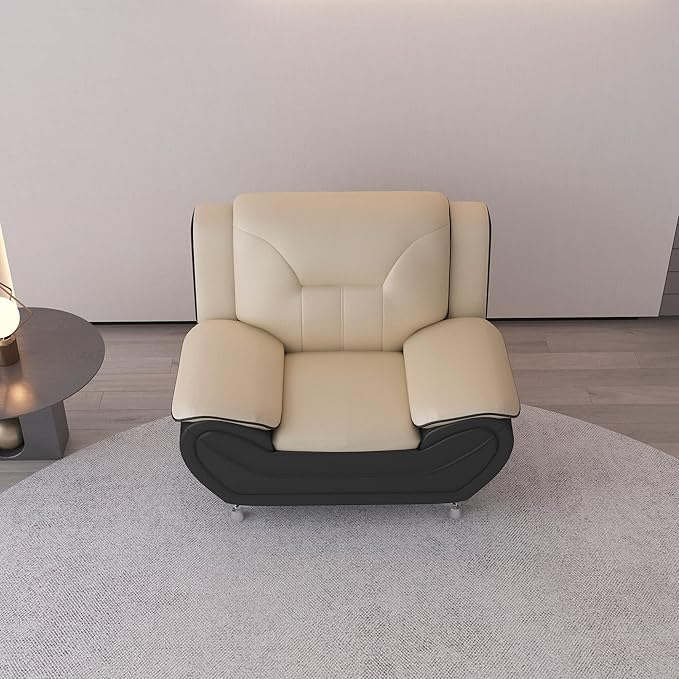 Container Furniture Direct Michael Modern Faux Leather Upholstered Stainless - Image 9