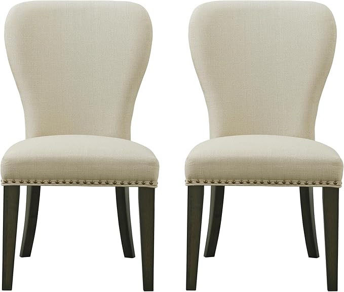 Alaterre Furniture Savoy Upholstered Dining Chairs – Set of 2 Parsons Style - Image 8