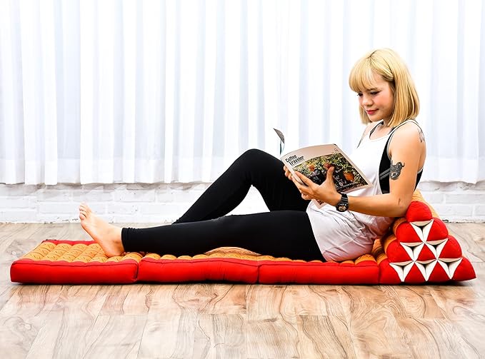 Leewadee 3-Fold Mat with Triangle Cushion – Comfortable TV Pillow, Foldable - Image 2