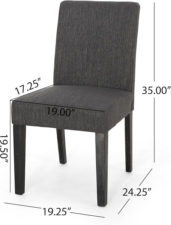 Christopher Knight Home Kuna Contemporary Upholstered Dining Chair, Charcoal + - Image 3