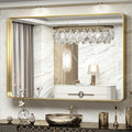 TokeShimi 60 x 40 Inch Brushed Gold Bathroom Vanity Mirror by RefinedBathroomAccessories