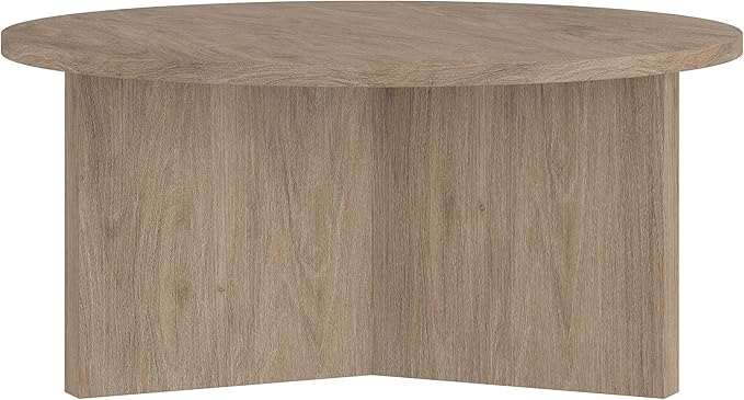 Henn&Hart 36" Round Wood Pedestal Coffee Table - Image 8