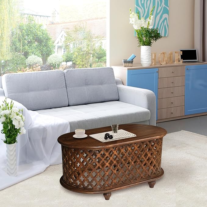 The Wooden Town Solid Mango Wood Coffee Table - Image 8
