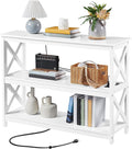 Yaheetech Entryway Table with Storage Shelves, Console Table with Power Outlets by Yaheetech