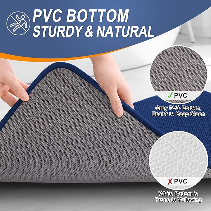 OLANLY Thick Memory Foam Bath Mat Rug 47x17, Extra Soft Absorbent Bathroom Rug - Image 4