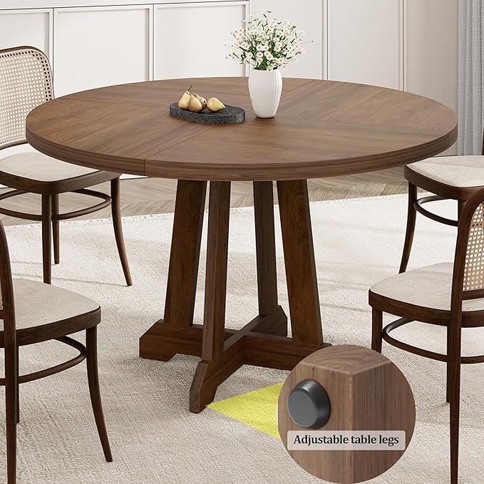 GarveeHome Round Dining Table for 4, Kitchen Dining Room Circle Dinner Pedestal - Image 7