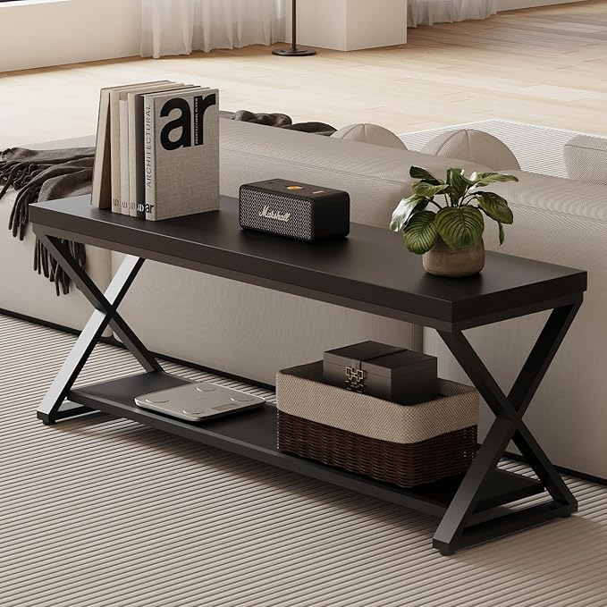 IBF Black Bench, Modern Entryway Bench - Image 5