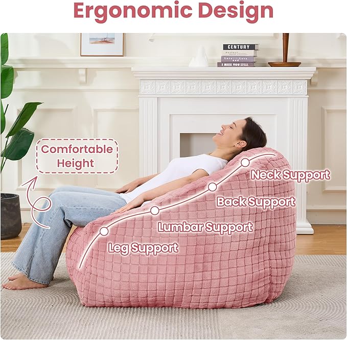 Bean Bag Chairs for Adults, Giant Beanbag Sofa Comfy Reading Chair, Oversized - Image 4