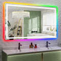 66x40 Inch RGB LED Bathroom Mirror Front Light and RGB Backlit Lighted Vanity by YEELAIT