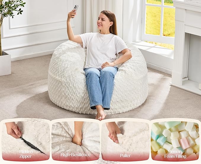 Hobestluk Bean Bag Chair Convertible Beanbag Chairs - Image 5