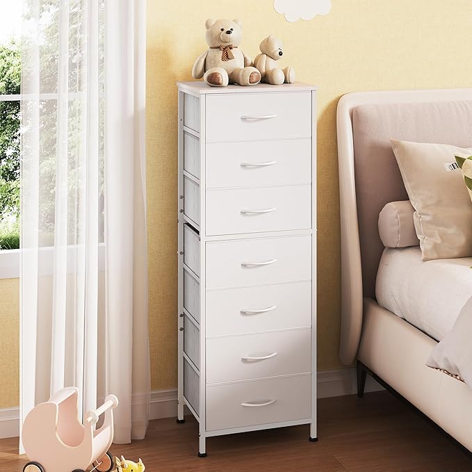 WLIVE White Tall Dresser for Bedroom, 7 Drawer Dressers & Chests of Drawers - Image 5