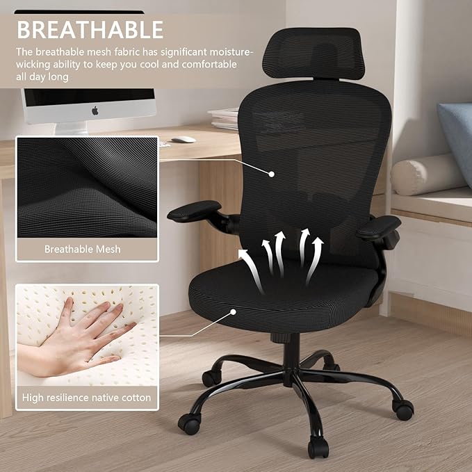 Office Chair, High Back Ergonomic Desk Chair, Breathable Mesh Desk Chair - Image 6