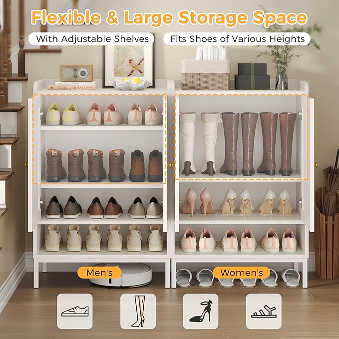 Rattan Shoe Cabinet Storage for Entryway, Shoe Cabinet - Image 6