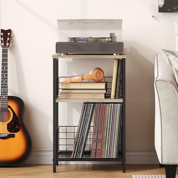 X-cosrack Side Table, Small End Table Record Player Stand - Image 7