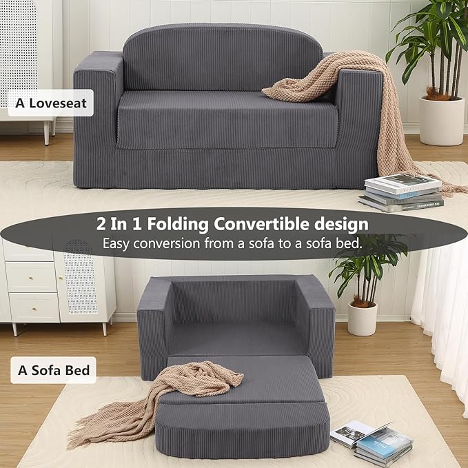 MeMoreCool Convertible Sofa Bed, Pull Out Loveseat Sleeper Sofa, Small Boneless - Image 6