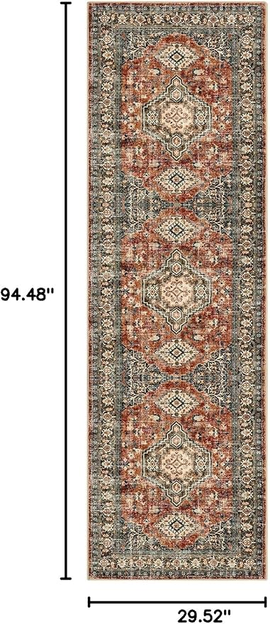 Lahome Oriental Hallway Runner Rug Non Slip, 2.5x8 Kitchen Washable Runner Soft - Image 2