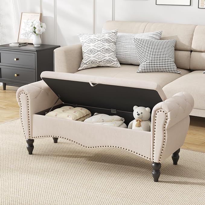 Furniliving Storage Ottoman Bench - Image 9