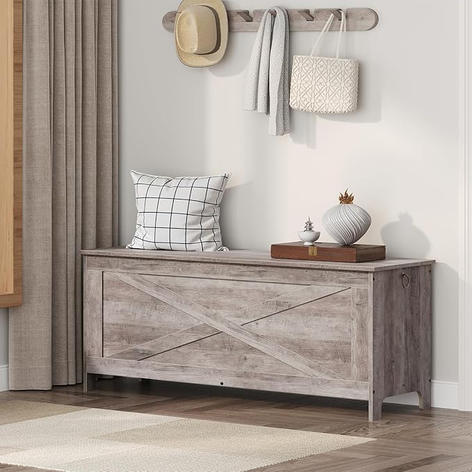 47.2" Toy Chest, Sturdy Entryway Storage Chest - Image 4
