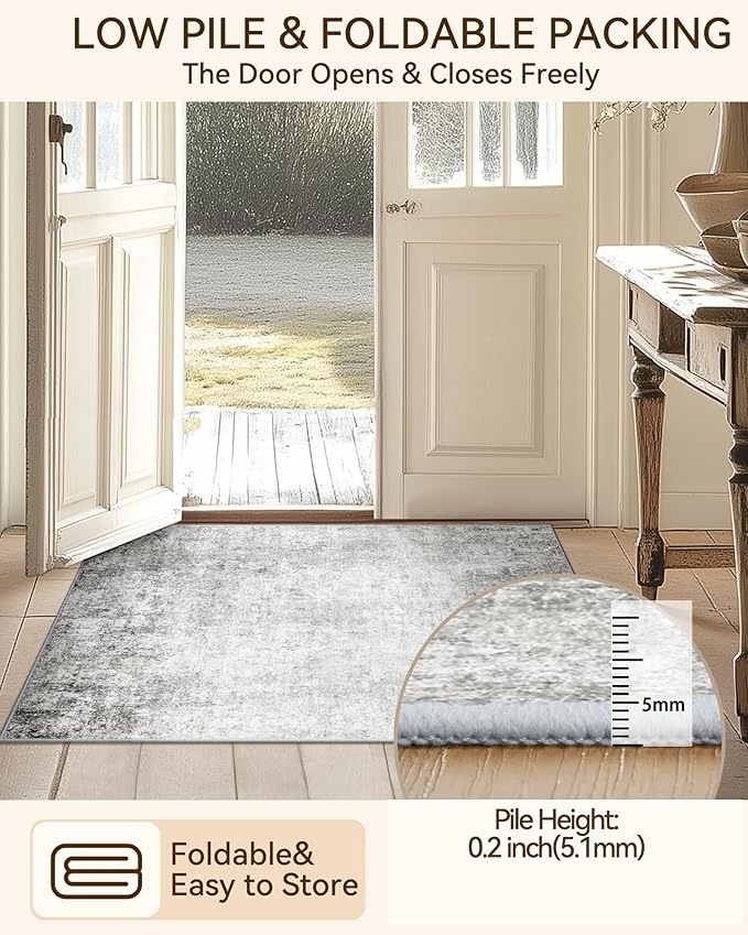 Washable Area Rugs 9'x12' Non-Slip Modern Abstract Soft - Image 5