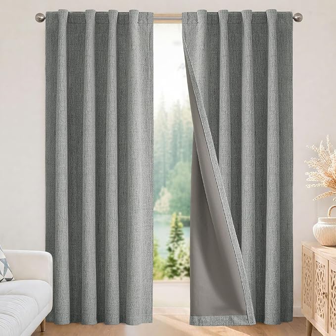 Joydeco 100% Blackout Curtains for Bedroom by JOYDECO
