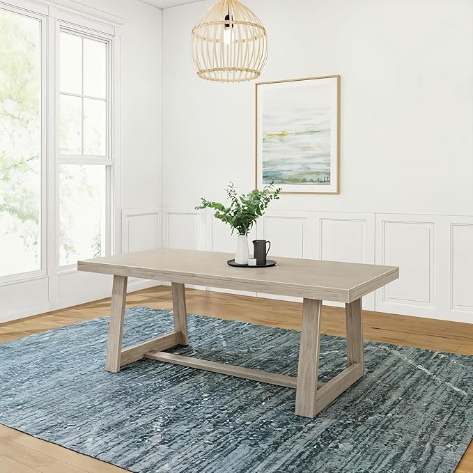 Plank+Beam 84 Inch Farmhouse Dining Table, Solid Wood Rustic Kitchen Table by PlankBeam