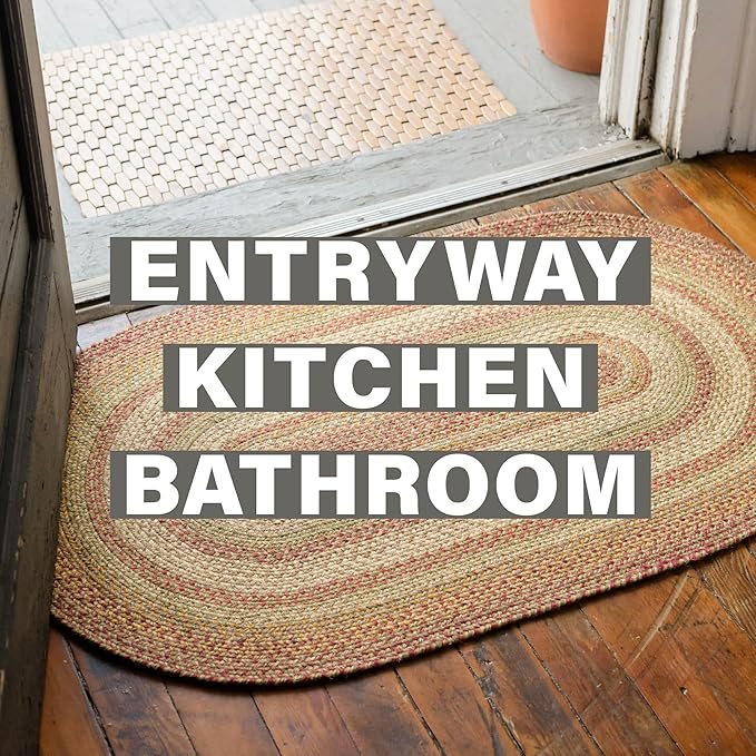 Homespice 20x30” Brown Oval Braided Rug. Harvest Brown Jute Oval Rug. Uses- - Image 7