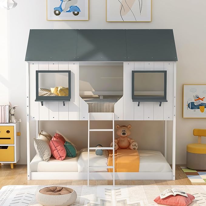 Ball & Cast Twin Over Twin Size Playhouse Bunk Bed - Image 3