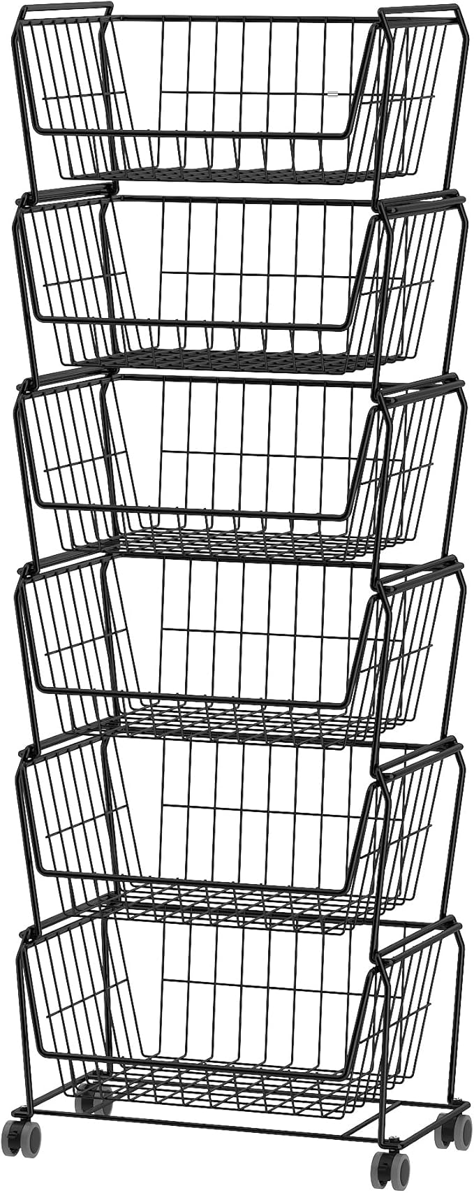 PUSDON Stackable Metal Storage Carts, Dual Use Shelf by PUSDON
