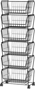 PUSDON Stackable Metal Storage Carts, Dual Use Shelf by PUSDON